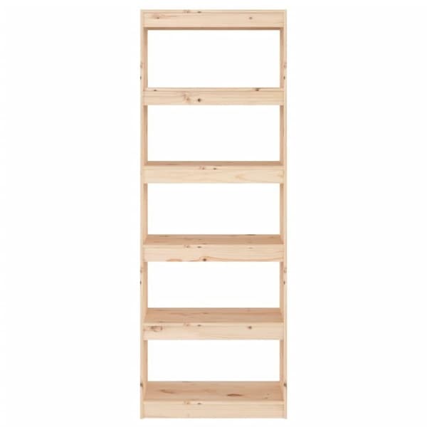 vidaXL bogreol/rumdeler 60x30x167,5 massivt fyrretræ
