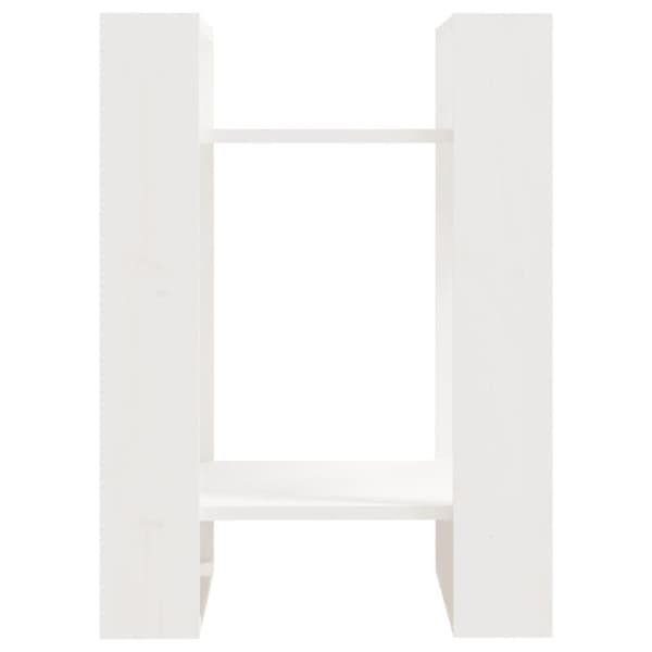 vidaXL Bokhylla/rumsavdelare vit 41x35x57 cm massiv furu