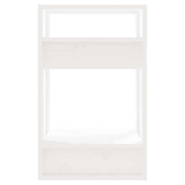vidaXL Bokhylla/rumsavdelare vit 41x35x57 cm massiv furu