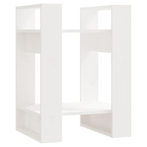 vidaXL Bokhylla/rumsavdelare vit 41x35x57 cm massiv furu