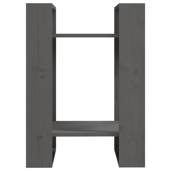 vidaXL bogreol/rumdeler 41x35x57 cm massivt fyrretræ grå