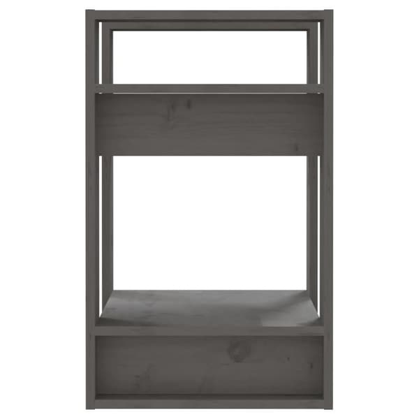 vidaXL bogreol/rumdeler 41x35x57 cm massivt fyrretræ grå