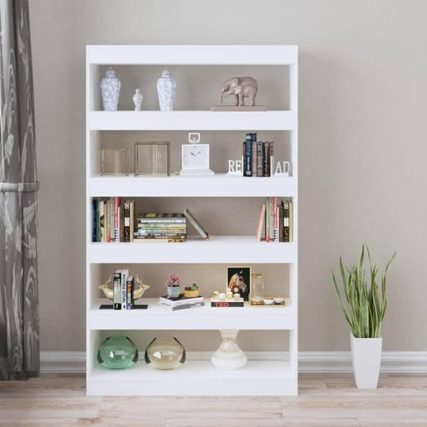 vidaXL bogskab/rumdeler 100x30x166 cm hvid højglans