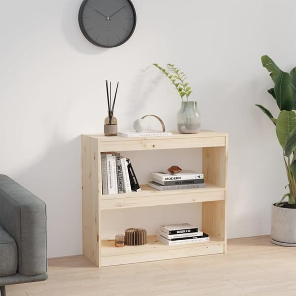 vidaXL bogreol/rumdeler 80x30x71,5 massivt fyrretræ