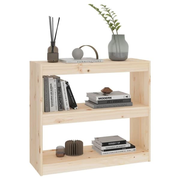 vidaXL bogreol/rumdeler 80x30x71,5 massivt fyrretræ