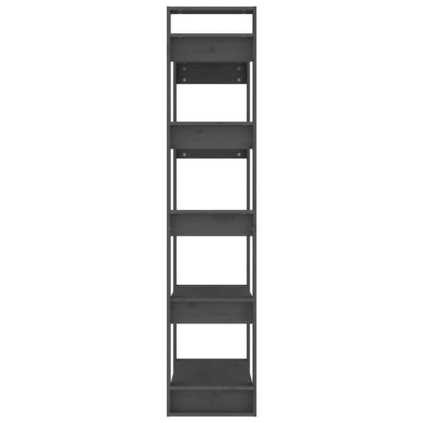 vidaXL bogreol/rumdeler 80x35x160 cm massivt fyrretræ grå