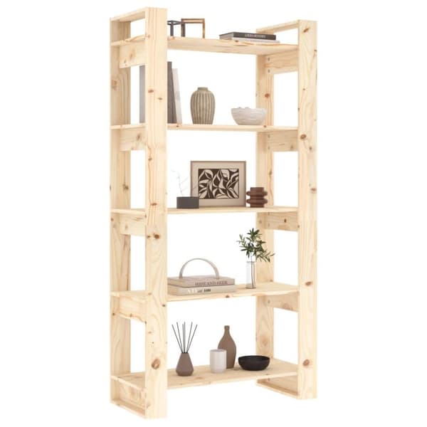 vidaXL bogreol/rumdeler 80x35x160 cm massivt fyrretræ