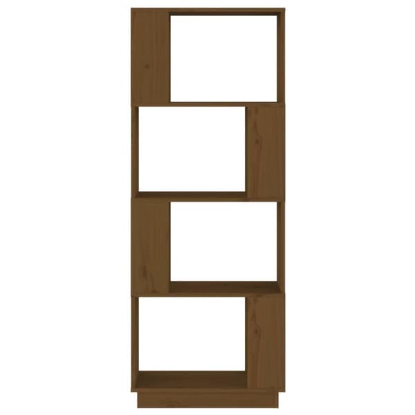 vidaXL bogreol/rumdeler 51x25x132 cm massivt fyrretræ gyldenbrun