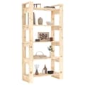 Miniatyrbild 4 av 11: vidaXL Bokhylla/rumsavdelare 80x35x160 cm massiv furu