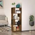 Miniatyrbilde 10 av 11: vidaXL Bokhylle/romdeler honningbrun 51x25x132 cm heltre furu