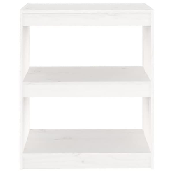 vidaXL Bokhylla/rumsavdelare vit 60x30x71,5 cm massiv furu