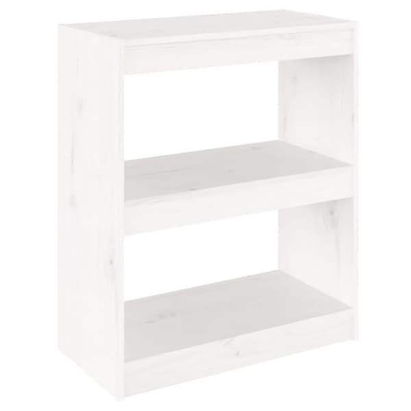 vidaXL Bokhylla/rumsavdelare vit 60x30x71,5 cm massiv furu