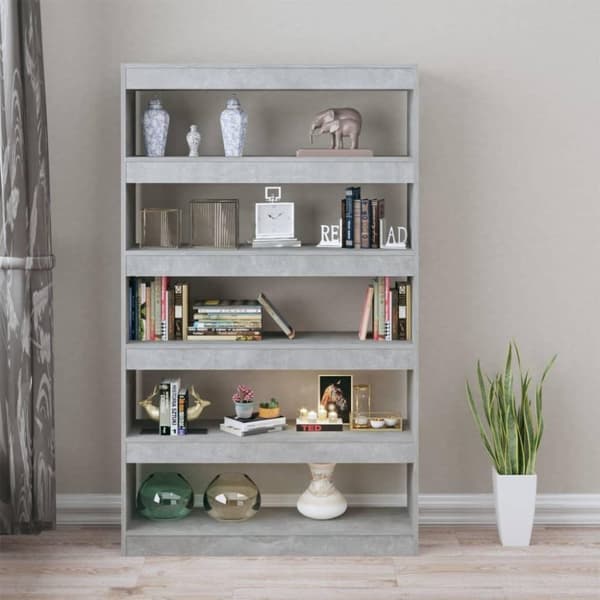 vidaXL bogreol/rumdeler 100x30x166 cm betongrå