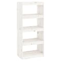 Miniatyrbillede 1 af 11: vidaXL bogreol/rumdeler 60x30x135,5 cm massivt fyrretræ hvid