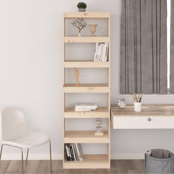 vidaXL Bokhylle/romdeler 60x30x199,5 cm heltre furu