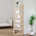 Miniatyrbilde 11 av 11: vidaXL Bokhylle/romdeler 60x30x199,5 cm heltre furu