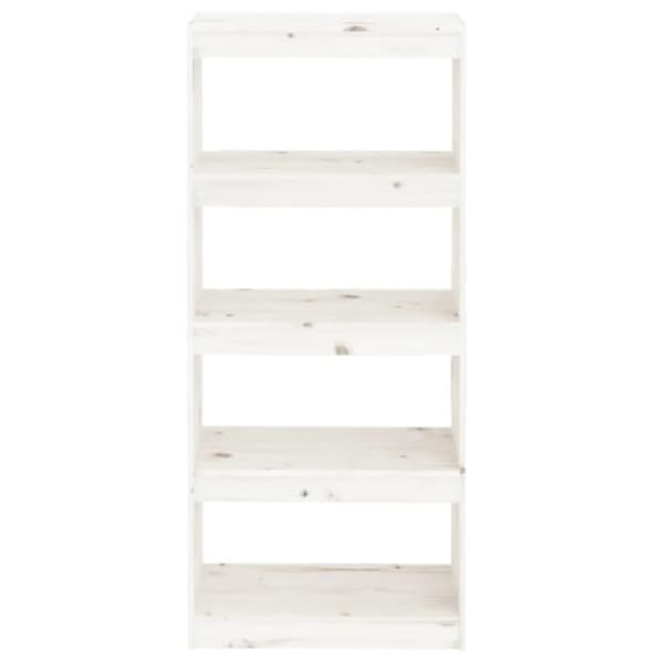 vidaXL Bokhylle/romdeler hvit 60x30x135,5 cm heltre furu