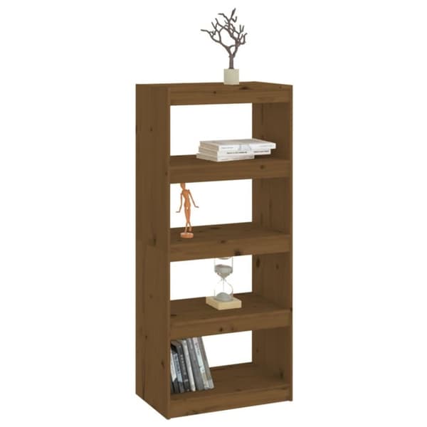 vidaXL bogreol/rumdeler 60x30x135,5 cm fyrretræ gylden brun