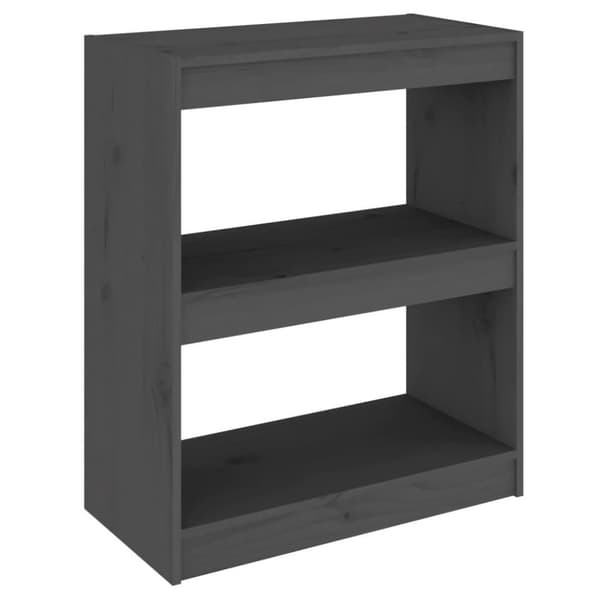 vidaXL bogreol/rumdeler 60x30x71,5 cm massivt fyrretræ grå