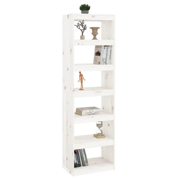 vidaXL bogreol/rumdeler 60x30x199,5cm massivt fyrretræ hvid