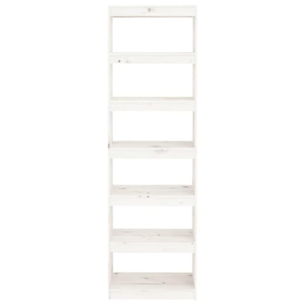 vidaXL bogreol/rumdeler 60x30x199,5cm massivt fyrretræ hvid