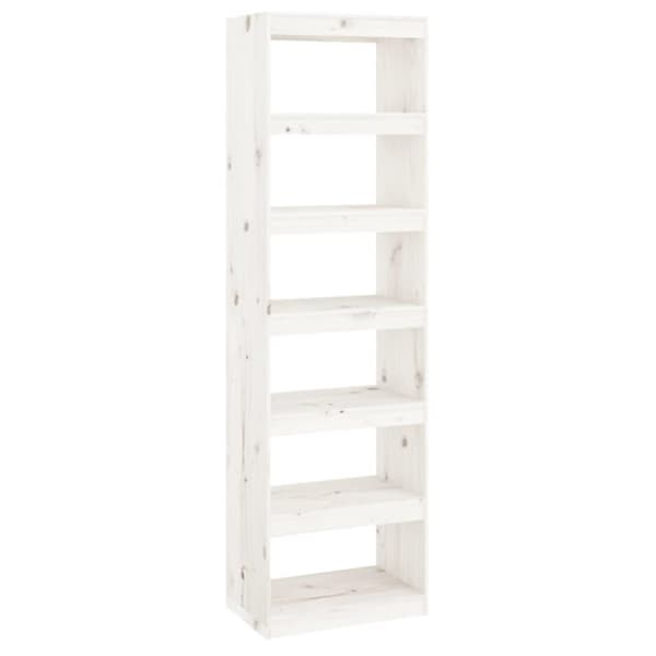 vidaXL bogreol/rumdeler 60x30x199,5cm massivt fyrretræ hvid