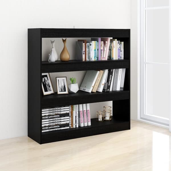 vidaXL Bokhylle/romdeler svart 100x30x103 cm