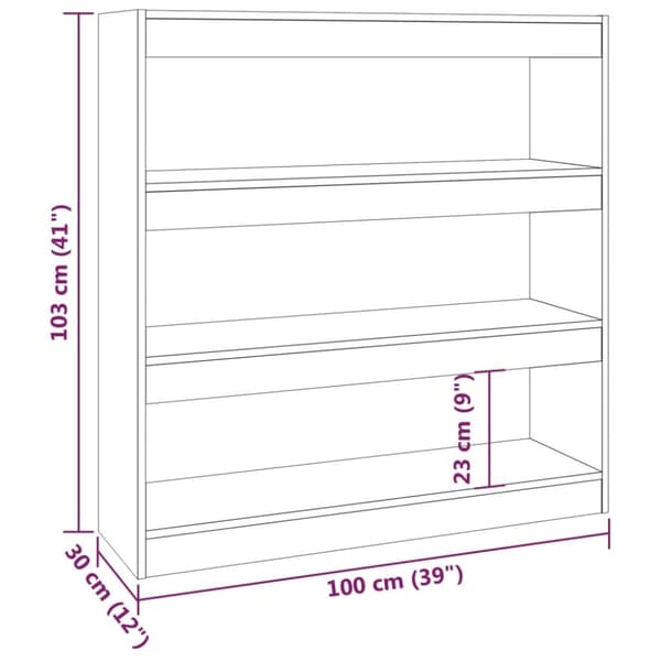 vidaXL Bokhylle/romdeler svart 100x30x103 cm
