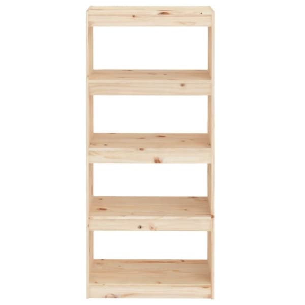 vidaXL bogreol/rumdeler 60x30x135,5 cm massivt fyrretræ