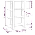 Miniatyrbild 7 av 10: vidaXL Bokhylla/rumsavdelare svart 100x30x123,5 cm