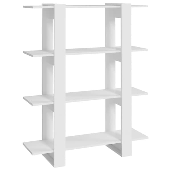 vidaXL bogreol/rumdeler 100x30x123,5 cm fyrretræ hvid