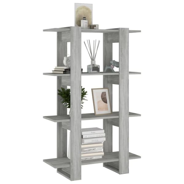 vidaXL bogreol/rumdeler 80x30x123,5 cm grå sonoma-eg