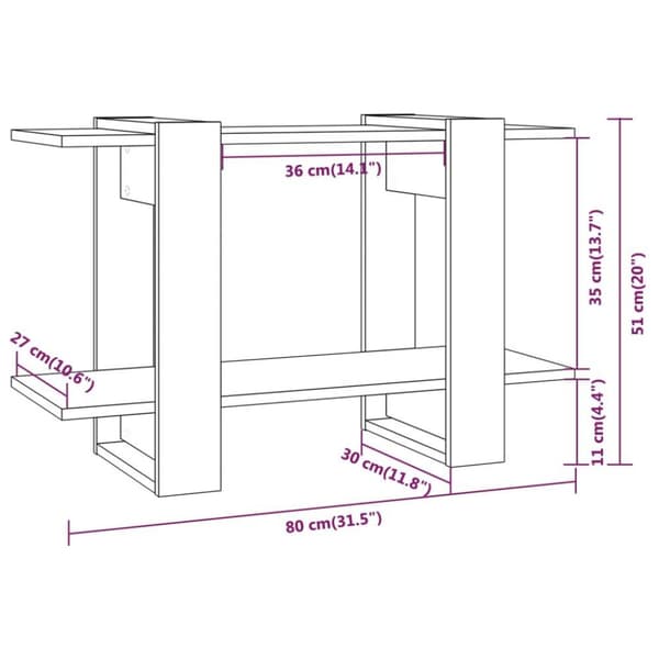 vidaXL bogreol/rumdeler 80x30x51 cm hvid