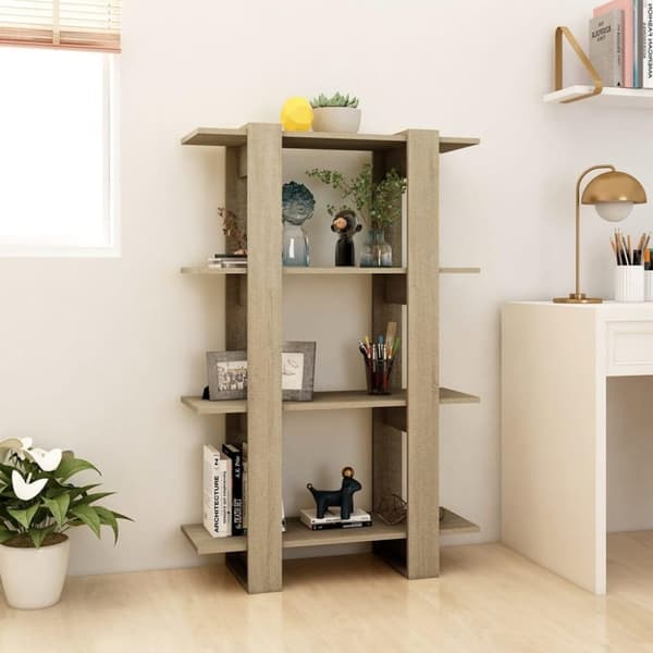 vidaXL Bokhylle/romdeler sonoma eik 80x30x123,5 cm
