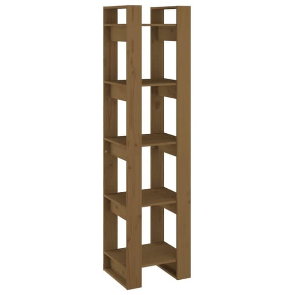 vidaXL bogreol/rumdeler 41x35x160 cm massivt fyrretræ gyldenbrun