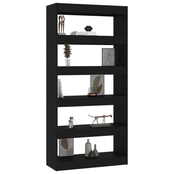 vidaXL bogreol/rumdeler 80x30x166 cm spånplade sort