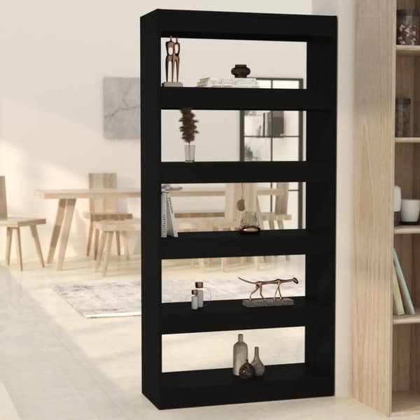 vidaXL bogreol/rumdeler 80x30x166 cm spånplade sort