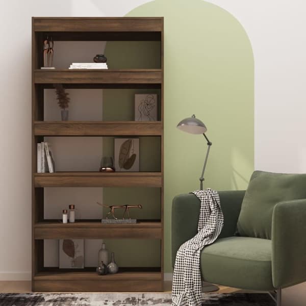 vidaXL bogskab/rumdeler 80x30x166 cm spånplade brun eg