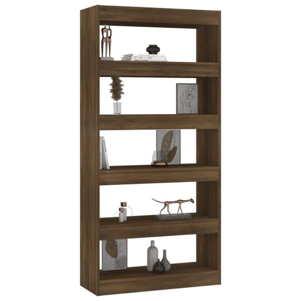 vidaXL bogskab/rumdeler 80x30x166 cm spånplade brun eg