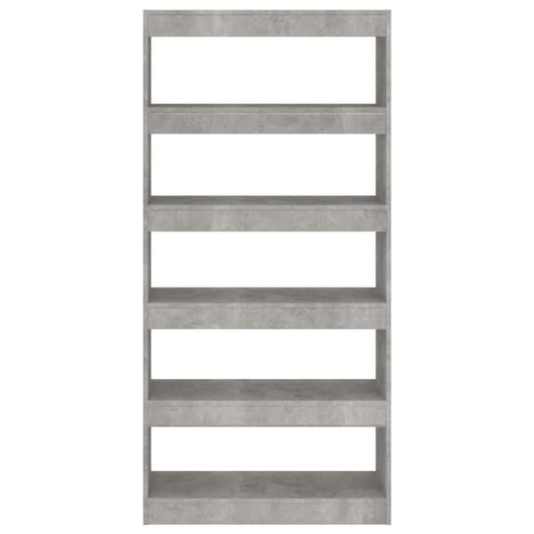 vidaXL Bokhylla/ Rumsavdelare betonggrå 80x30x166 cm spånskiva
