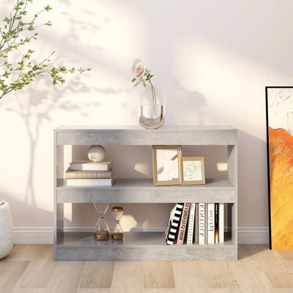 vidaXL Bokhylle/romdeler betonggrå 100x30x72 cm