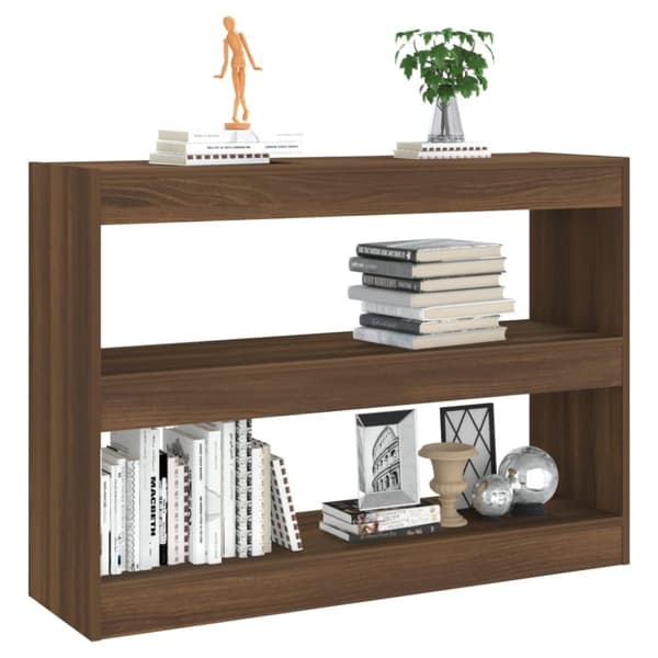 vidaXL bogreol/rumdeler 100x30x72 cm brun egetræ