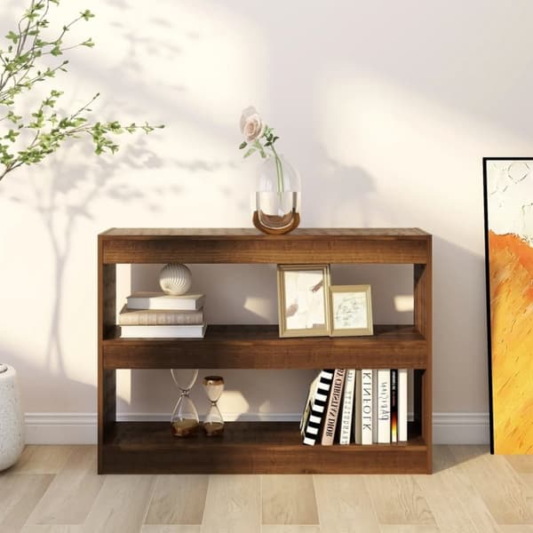 vidaXL bogreol/rumdeler 100x30x72 cm brun egetræ