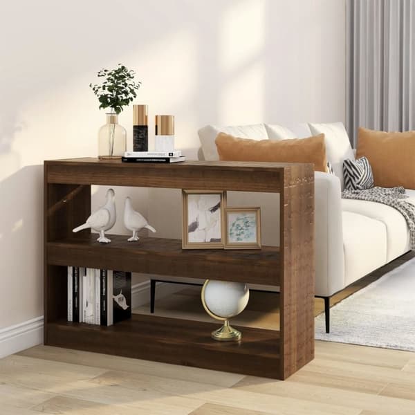 vidaXL bogreol/rumdeler 100x30x72 cm brun egetræ