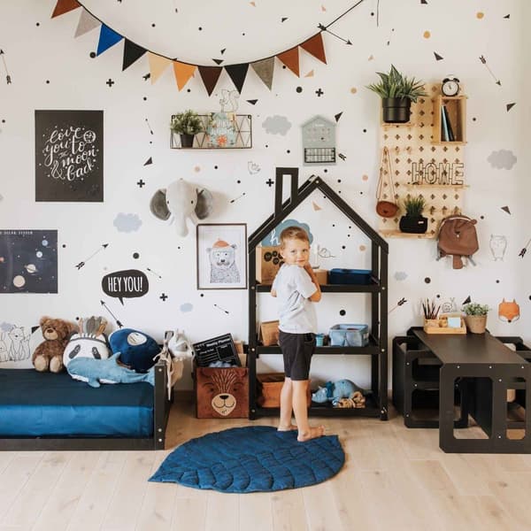 Montessori Öppen Leksakshylla för Barn – Bokhylla & Förvaringshylla i Barnrummet
