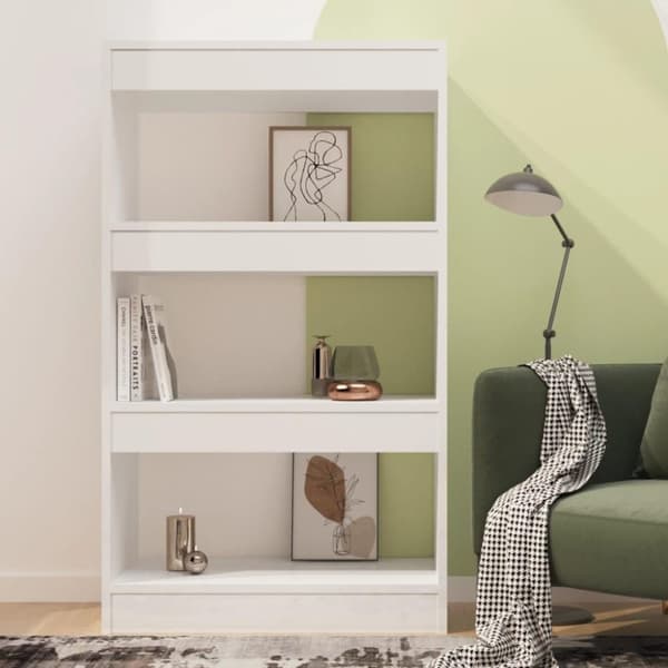 vidaXL bogskab/rumdeler 60x30x103 cm spånplade hvid højglans