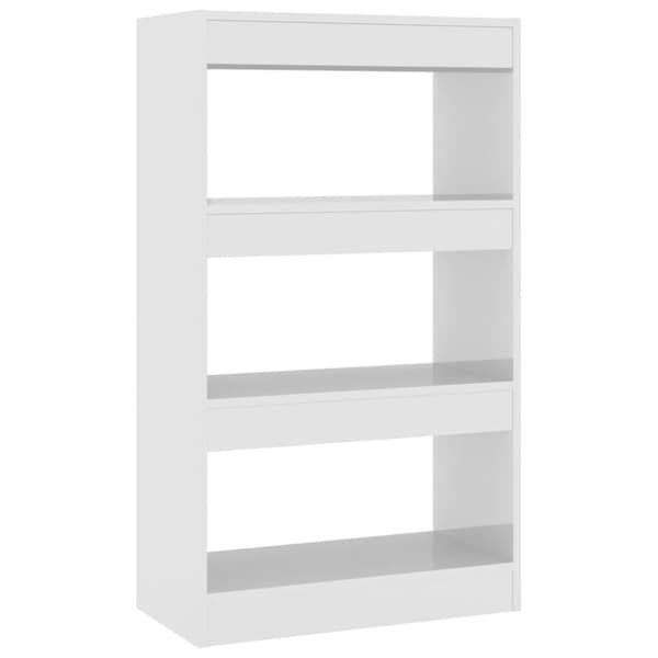vidaXL bogskab/rumdeler 60x30x103 cm spånplade hvid højglans