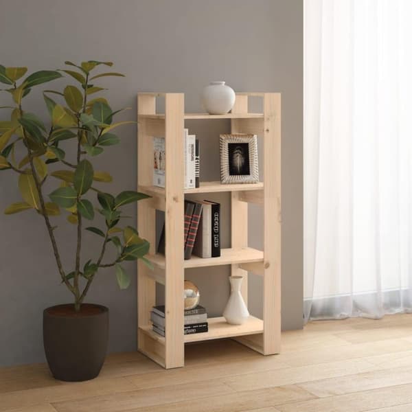 vidaXL bogreol/rumdeler 60x35x125 cm massivt træ