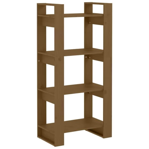 vidaXL Bokhylla/rumsavdelare honungsbrun 60x35x125 cm massivt trä