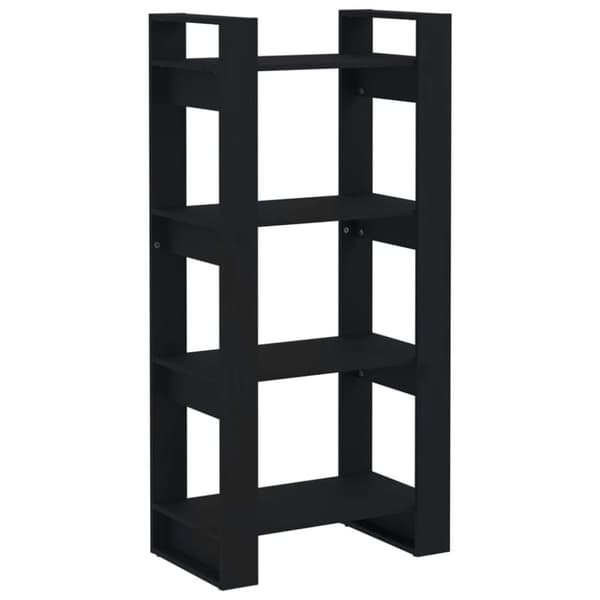 vidaXL bogreol/rumdeler 60x35x125 cm massivt træ sort